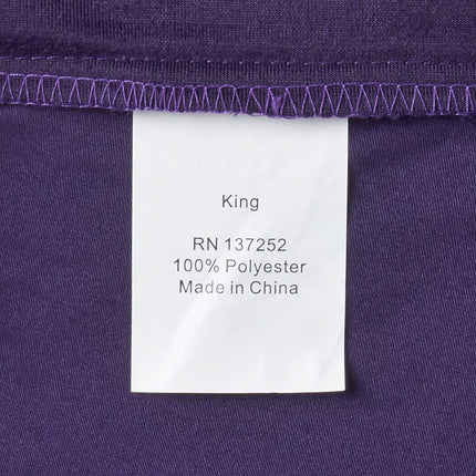 Tribeca Living Venice Velvet Oversized Duvet Set, Luxurious 3-Piece King Bedding, Super Soft Velvet with Hidden Button Closure, Purple