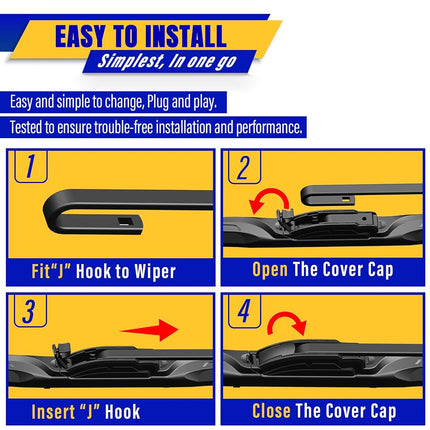 3 Wipers Fits Chrysler Pacifica 2017-2025,Voyager 2020-2025 Wiper Blades