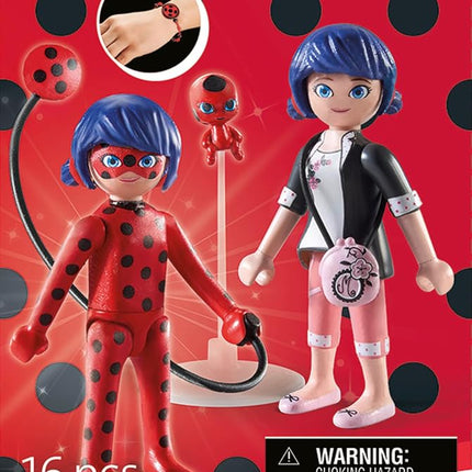 Playmobil 71336 Miraculous: Marinette & Ladybug, including Kwami Tikki and diverse accessories, adventure with Ladybug, fun imaginative role play, detailed play sets suitable for children ages 4+