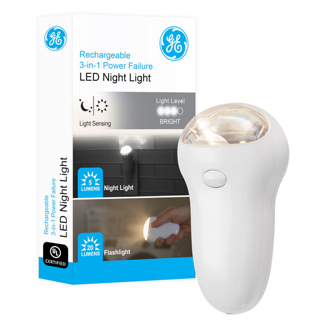 GE 3-in-1 LED Power Failure Night Light, Emergency