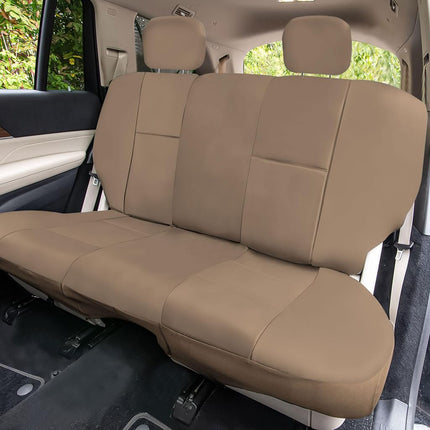 FH Group Automotive Seat Covers Solid Tan Universal Fit PU Leather Full Set fits most Cars, SUVs, and Trucks PU001TAN114