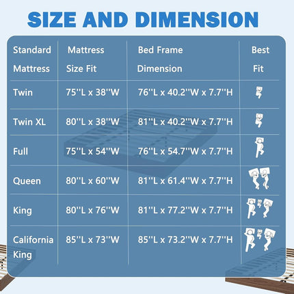 GarveeHome Wood Platform Bed Frame,Wooden Bed Frame Without Headboard, Wood Slat Support,No Box Spring Needed, Easy Assembly (Burlywood, Queen (U.S. Standard))