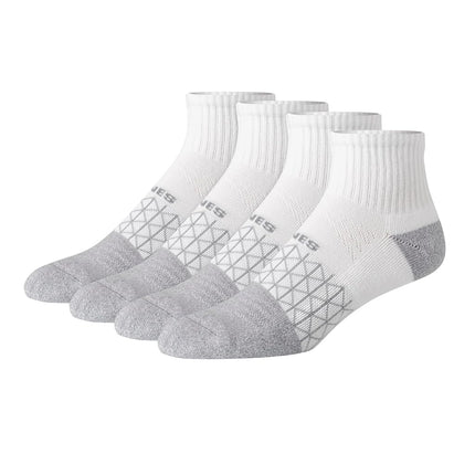 Hanes Men's Absolute Active Cushioned Ankle, Moisture Wicking Socks, Seamless Toe, 4-Pack, White/Gray Marl, 4.5-12 UK