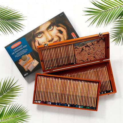 Derwent Lightfast Pencils Set Of 100 In Wooden Gift Box, 4mm Round Core, Premium Core Strength, Creamy Texture, Ideal For Fine Art Drawing & Colouring, Professional Quality, 2305693