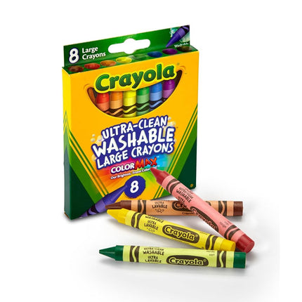 CRAYOLA Ultra Clean Large Washable Crayons, School Supplies, 8 Count