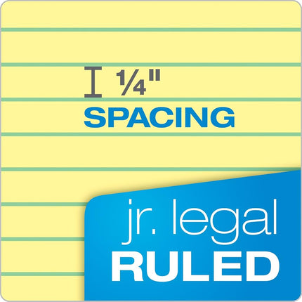 Tops The Legal Pad Legal Pad, 5 x 8 Inches, Perforated, Canary, Narrow Rule, 50 Sheets per Pad, 12 Pads per Pack (7501)