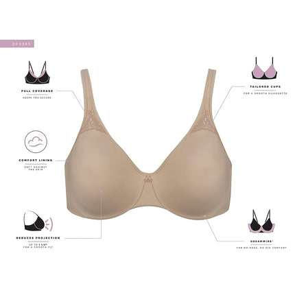 Bali Women's Passion for Comfort Minimizer Bra, Sandshell, 36DD