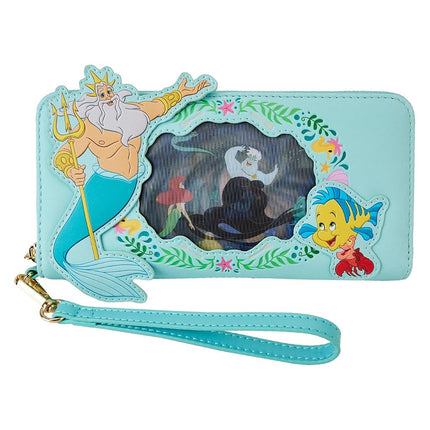 Loungefly The Little Mermaid Ariel Princess Lenticular Zip Around Wallet, Teal, One Size
