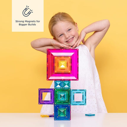 CONNETIX Magnetic Tiles Bright Portal Pack, 48 Pieces