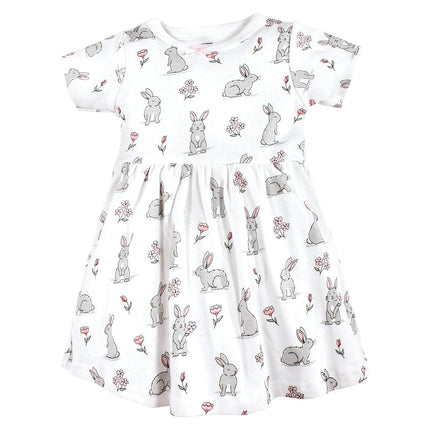 Robes en coton pour bébés filles Hudson Baby, Lapin fleuri, 5T
