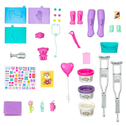 Barbie Fast Cast Clinic Playset, Brunette Barbie Doctor Doll , 30+ Play Pieces, Cast & Bandage Making, Medical & X-ray Stations, Exam Table, Gift Shop & More, Gift for 3 Years Old & Up, HFT68