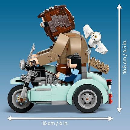 LEGO Harry Potter Hagrid & Harry’s Motorcycle Ride - Play and Display Motorbike Toy with a Sidecar & Hedwig Owl Figure - Wizarding World Gift for 9+ Year Old Girls & Boys - 76443