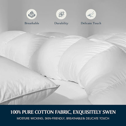 Serta Comforter, Cotton, White, King