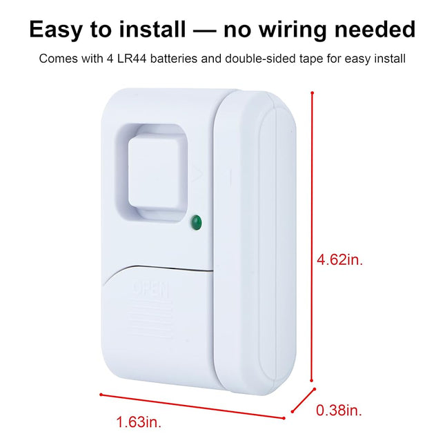 GE Personal Security Window and Door Alarm, 1 Pack, DIY Protection, Burglar Alert, Wireless Chime/Alarm, Easy Installation, Home Security, Ideal for Home, Garage, Apartment and More, White, 56789