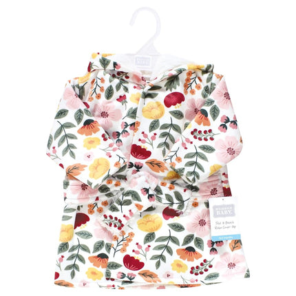 Hudson Baby Albornoz unisex de visón con forro de piel sintética para piscina y playa, diseño de mariposas florales, 0-6 meses