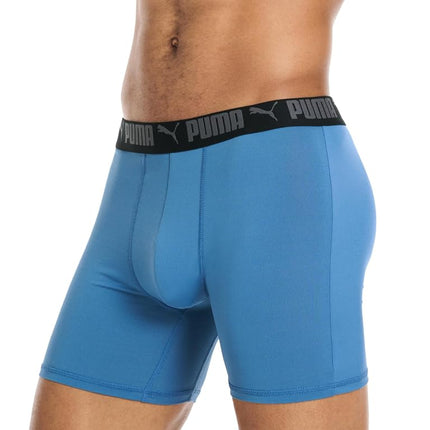 PUMA Men's 5 Pack Performance Boxer Briefs, Black/Blue/Grey, XL