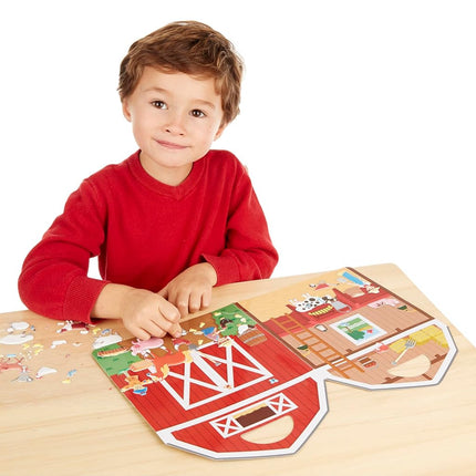 Melissa & Doug Puffy Sticker Play Set - On the Farm - 52 Reusable Stickers, 2 Fold-Out Scenes Restickable Farm Sticker Book, Puffy Farm Animals Removable Stickers For Kids Ages 4+ - FSC Certified