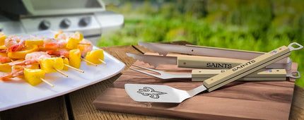 YouTheFan NFL New Orleans Saints Kit Barbecue 3 Pièces Série Spirit, Acier Inoxydable, 22" x 9"