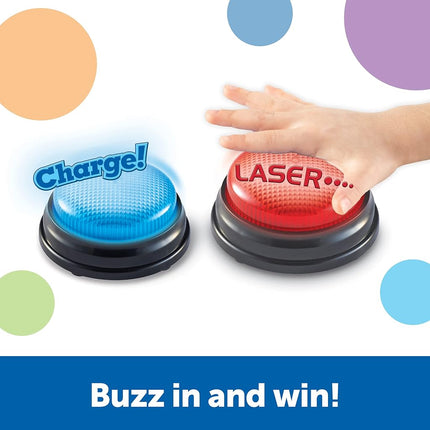 Learning Resources Team Answer Buzzers, 4 Red & 4 Blue Buzzers, 2 Different Sounds, Fun For Classroom & Home Game Play, Ages 3+