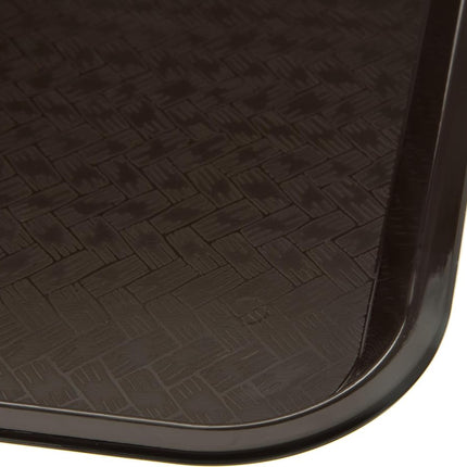 Carlisle FoodService Products Cafe Fast Food Cafeteria Tray with Patterned Surface for Cafeterias, Fast Food, and Dining Room, Plastic, 13.87 x 10.75 x 0.79 Inches, Chocolate, (Pack of 24)