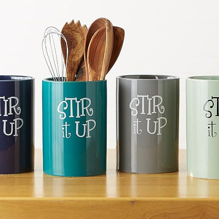 DII Kitchen Accessories Retro Collection Ceramics, Utensil Holder, Cinnamon