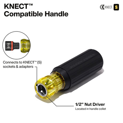 Klein Tools 32527HD KNECT 11-in-1 HVAC Multi-Bit Screwdriver/Nut Driver, Impact Rated with Phillips, Slotted, Square, and Schrader Bits