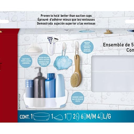 Command Bathroom Accessories, 5 Piece Bathroom Org