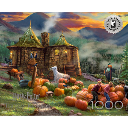 Ceaco - Thomas Kinkade Harry Potter - Hagrid’s Hut - 1000 Piece Silver Select Jigsaw Puzzle - Challenging Puzzles for Adults – Precision-Cut Pieces, Beautiful Artwork, and Hours of Fun