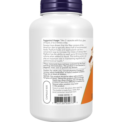 NOW Psyllium Husk 700 mg,180 Capsules