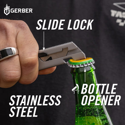 Cuchillo multiusos Gerber Gear EAB, se engancha al bolsillo o llavero con hoja de afeitar reemplazable para uso diario, equipo EDC con cúter retráctil, negro delgado