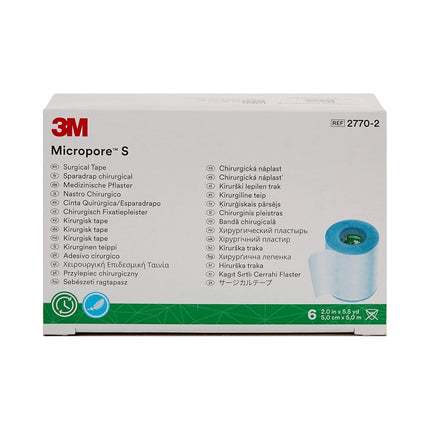 3M Blue Silicone Medical Tape 2" x 5.5 yd 1 Box, 6 Rolls/Box 2770-2