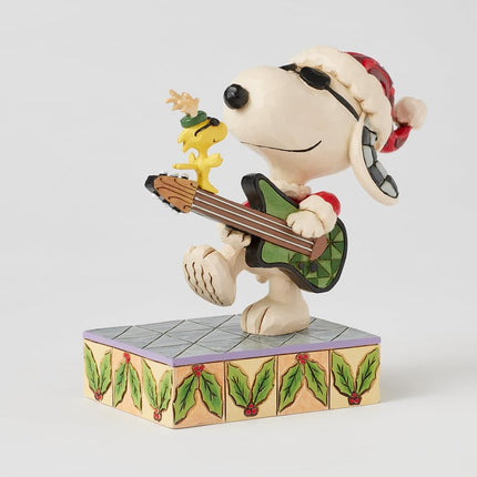 Enesco Peanuts by Jim Shore Snoopy and Woodstock Rocking Out Figurine, 5 Inch, Multicolor