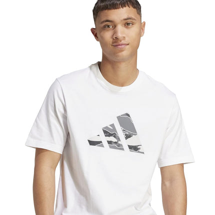 adidas Men's Camouflage Graphic T-Shirt, White/Logo, M Tall