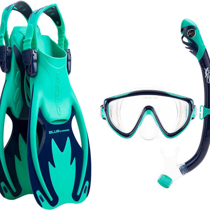 Cressi Tinetto Rocks Dry Snorkeling Set, Aquamarin