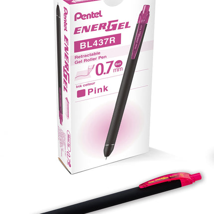 Pentel EnerGel Noir 0.7mm Pink - Pack of 12