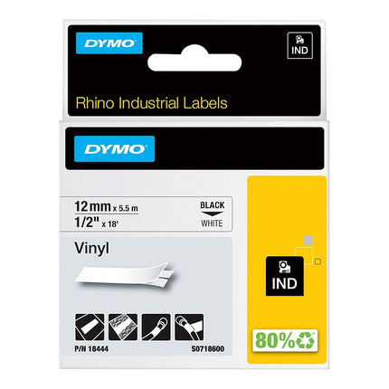 DYMO Rhino Industrial Vinyl Labels | 12 mm x 5.5 m