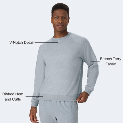 Hanes Men's Crewneck Sweatshirt, Tri-Blend French Terry, Concrete Pe Heather, M