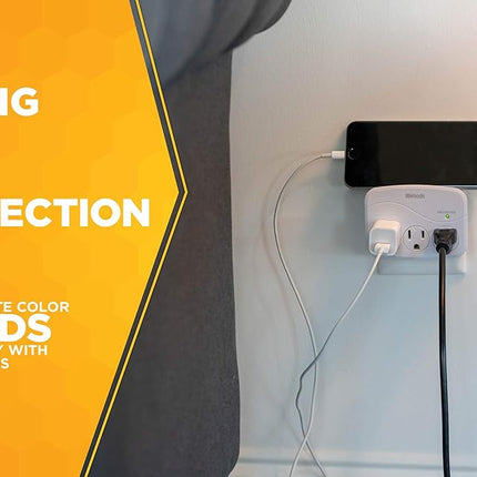 Woods 41034 Surge protector with 3 powers, 3 sockets 1000J protection