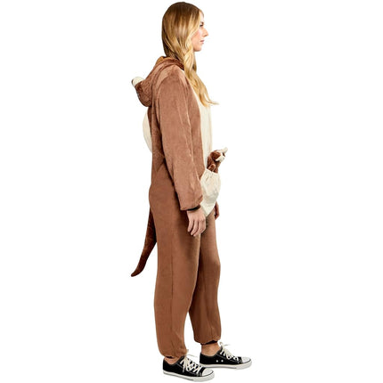 Kangaroo Furry Onesie Costume for Adults - Large-XL