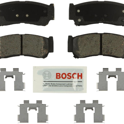 BOSCH BE1297H Blue Ceramic Disc Brake Pad Set With Hardware - Compatible With Select Hyundai Santa Fe; REAR