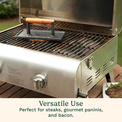 Cuisinart CGPR-221 Cast Iron Grill Press (Wood Handle)