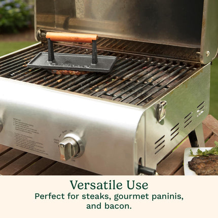 Cuisinart CGPR-221 Cast Iron Grill Press (Wood Handle)