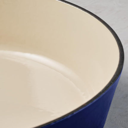 Tramontina Covered Round Dutch Oven Enameled Cast Iron 6.5-Quart Gradated Cobalt, 80131/076DS