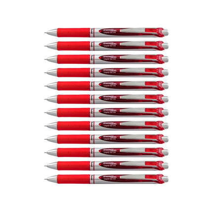 Pentel EnerGel RTX Retractable Liquid Gel Pen, Extra Fine Line, Needle Tip, Red Ink,12 pack (BLN73-B), 0.3mm needle