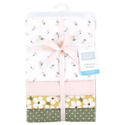 Hudson Baby Couvertures en flanelle de coton pour bébé unisexe, motif floral sauge, taille unique
