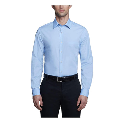 Van Heusen Men's Poplin Fitted Solid Point Collar 