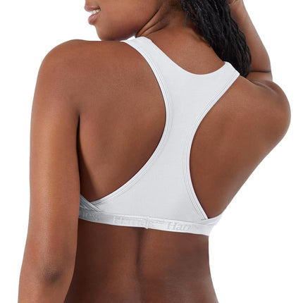 Hanes Women's Originals Ultra Supersoft Racerback, Viscose from Bamboo Bralette, White, L