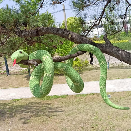 Xshelley 120 inch high Simulation Extra Long Snake, Soft Plush Toy, Snake Stuffed Animal, Large Stuffed Animal Toy, Children's Toy Gift (Green)