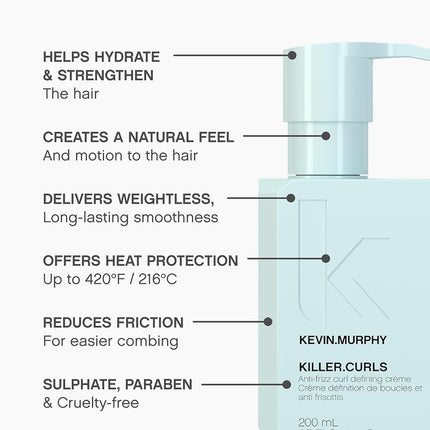 KEVIN.MURPHY KILLER.CURLS Curly Hair Cream, Anti Frizz Leave-In, 200ml
