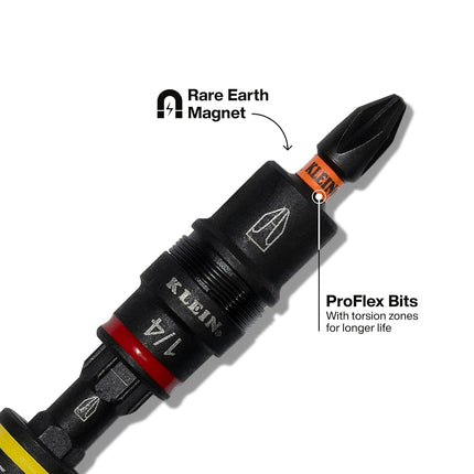 Klein Tools 32517HD KNECT 17-in-1 Impact-Rated Hybrid Screwdriver/Nut Driver, Magnetic, Flip Socket, 11 Bits, 3 Nut Drivers, Bit Holder, Square Adapter
